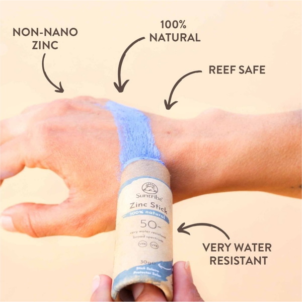 2026 Suntribe Organic Mineral Zinc Sun Stick SPF 50 STZS - Ocean Blue
